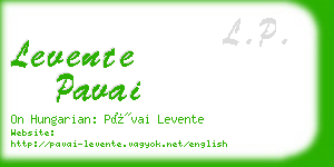 levente pavai business card